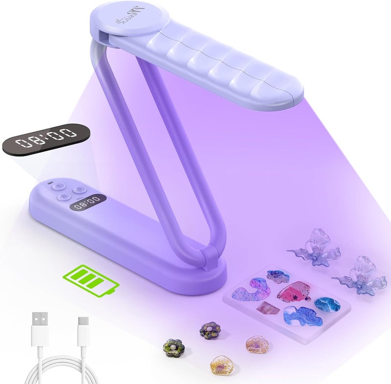 PPESULK Store Cordless UV Light for Resin Curing, 3000mAh Rechargeable Fast UV Light with 34 Beads and LCD Timer Display, Portable UV Resin Curing Machine for Resin Molds, Jewelry Making, DIY Crafts - Image 1